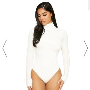 Naked Wardrobe Backless Turtleneck bodysuit